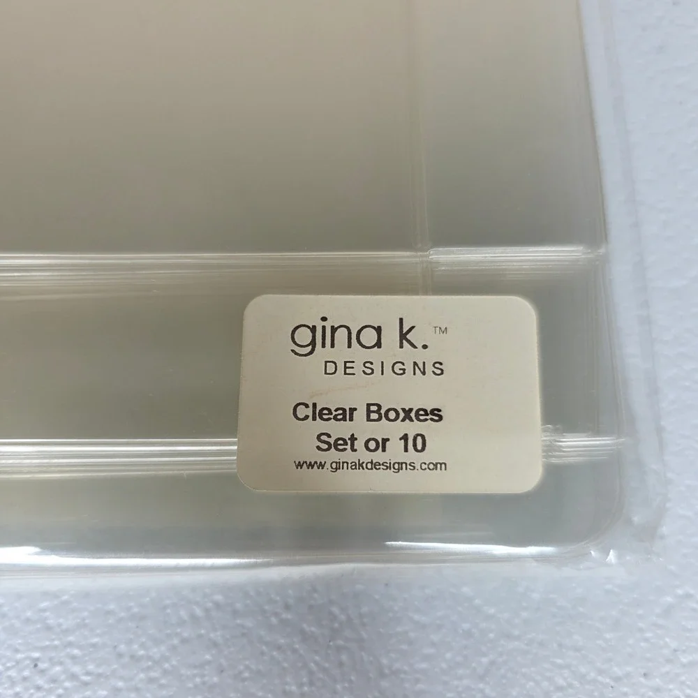NEW Gina K Designs Clear Boxes Set of 10 Clear Plastic Card Packaging 5.75x4.5